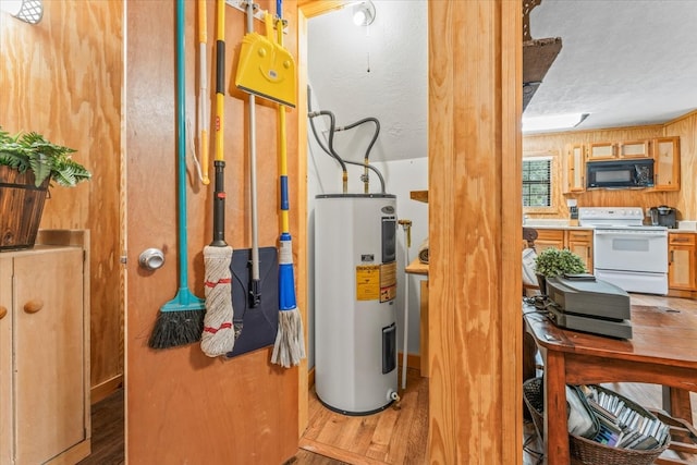 utility room featuring electric water heater