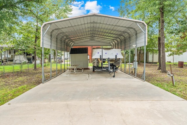 view of car parking with a carport