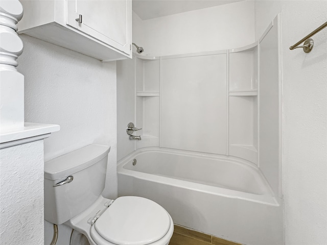 full bathroom with shower / bathing tub combination, vanity, and toilet