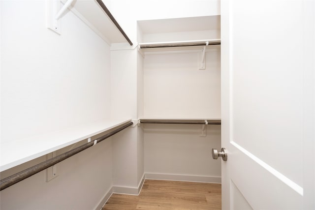 spacious closet featuring light wood-type flooring