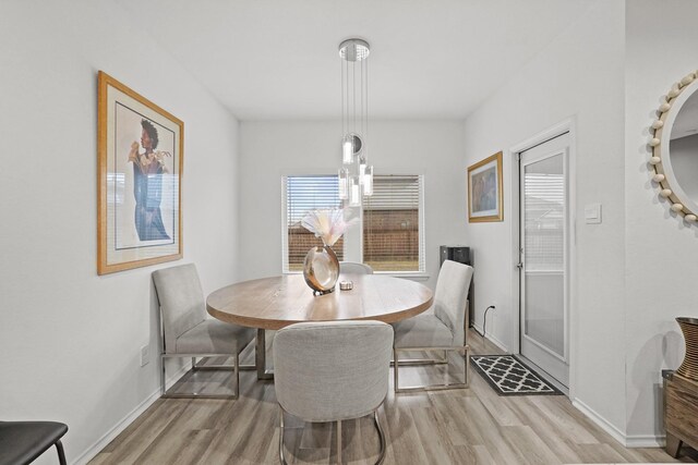 dining area featuring light hardwood / wood-style floors