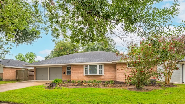 ranch-style home with a front yard