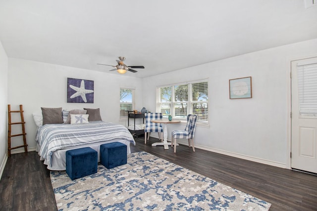 3821 Nasa Rd Unit 1, Seabrook, TX 77586 - bedroom with wood finished floors and ceiling fan
