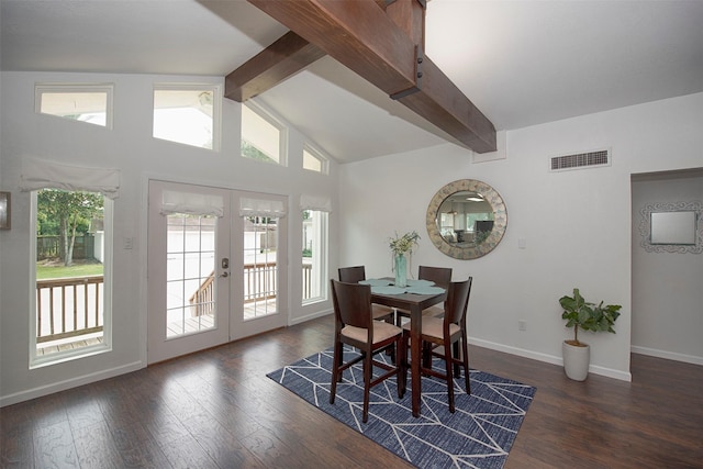 3821 Nasa Rd Unit 1, Seabrook, TX 77586 - dining room featuring french doors and dark wood-type flooring
