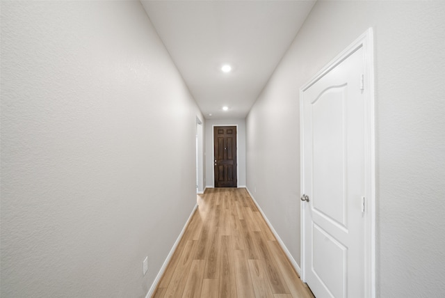 hall featuring light hardwood / wood-style flooring