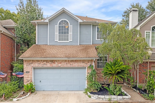 view of front of property featuring a garage