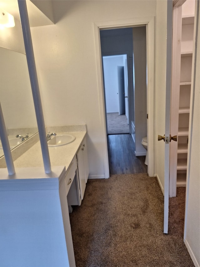 bathroom with vanity and toilet