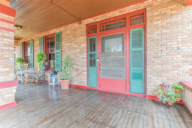 deck with a porch