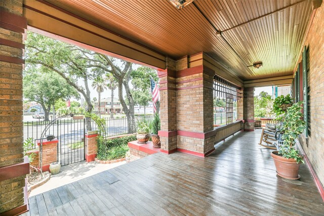 deck featuring covered porch