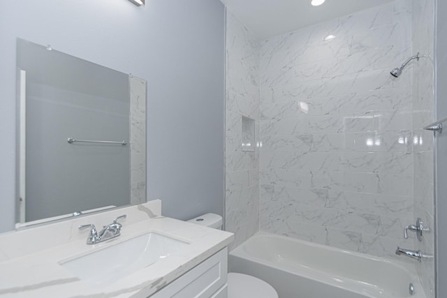1022 Adams St, Cleveland, TX 77327 - full bathroom featuring toilet, vanity, and shower / bathtub combination