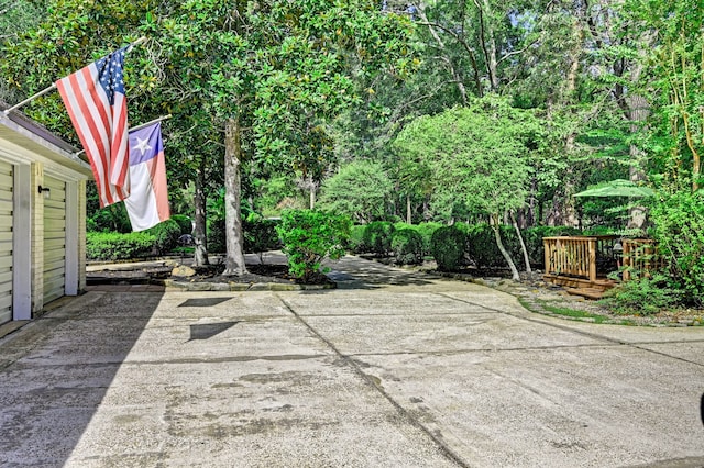 view of patio featuring a wooden deck