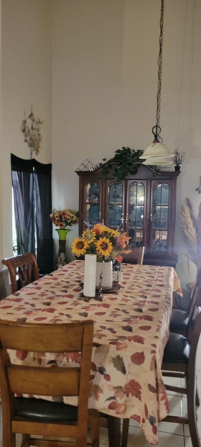 view of tiled dining room