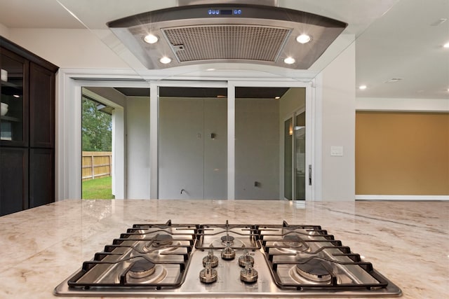 kitchen featuring stainless steel gas stovetop