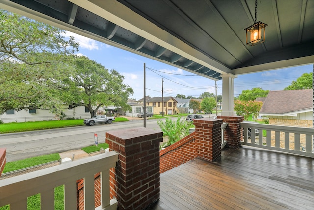 deck featuring a porch