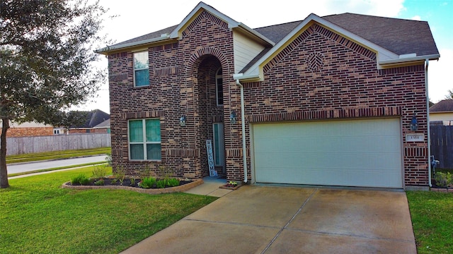 front of property with a garage