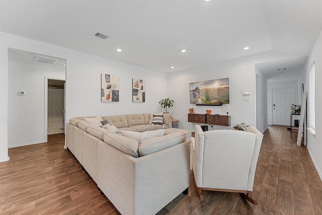 living room featuring hardwood / wood-style flooring