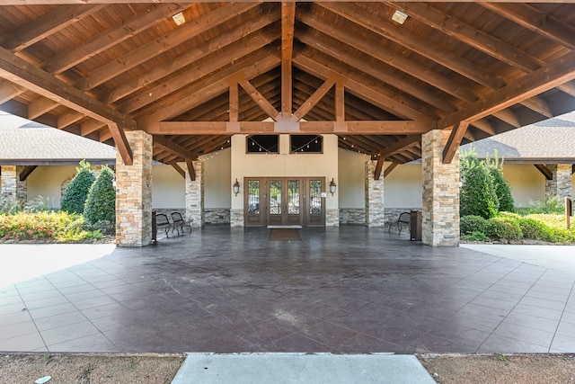 view of patio featuring french doors