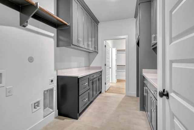 kitchen featuring gray cabinetry