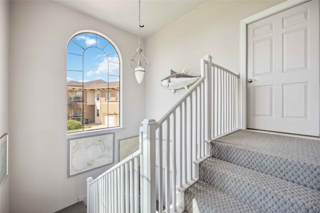 stairway with plenty of natural light