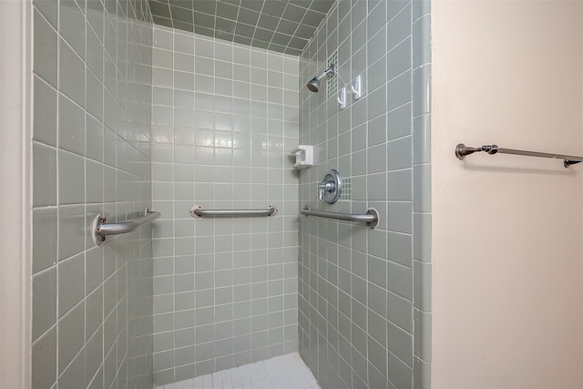 bathroom with tiled shower