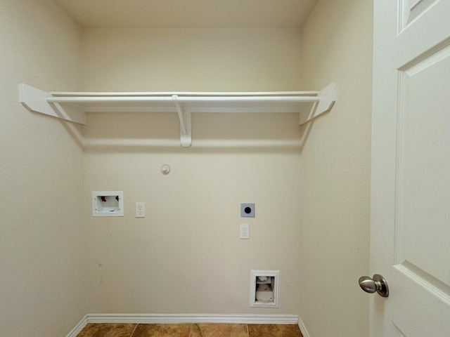 washroom featuring washer hookup, gas dryer hookup, hookup for an electric dryer, and tile patterned floors