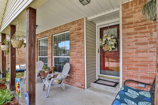 entrance to property with a porch