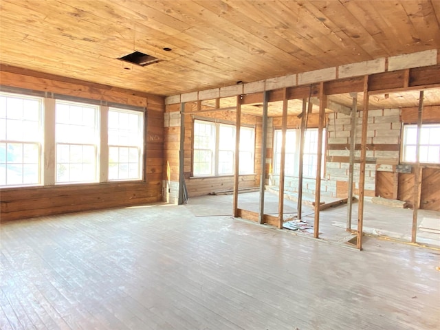 2127 Broadway St, Galveston, TX 77550 - interior space featuring wood finished floors, wooden walls, and wooden ceiling