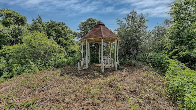 exterior space featuring a gazebo