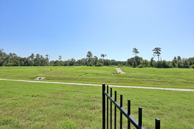 view of yard with a rural view