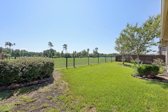 view of yard featuring a rural view