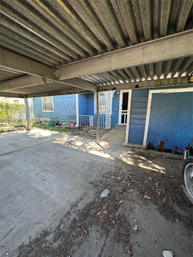 view of patio with a carport