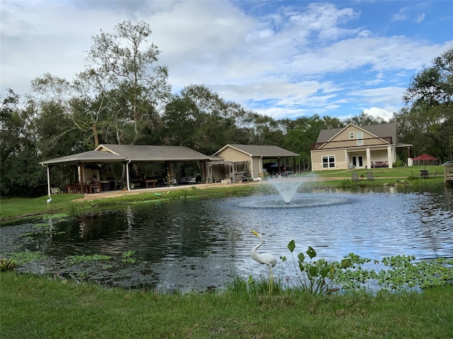 water view with a gazebo