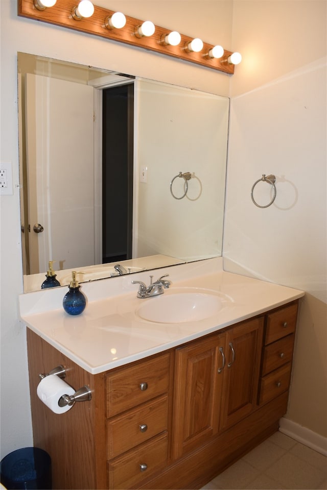 bathroom featuring vanity and tile patterned floors