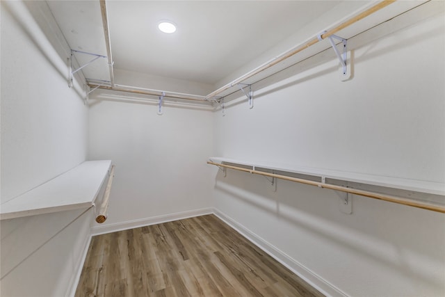 spacious closet featuring hardwood / wood-style floors