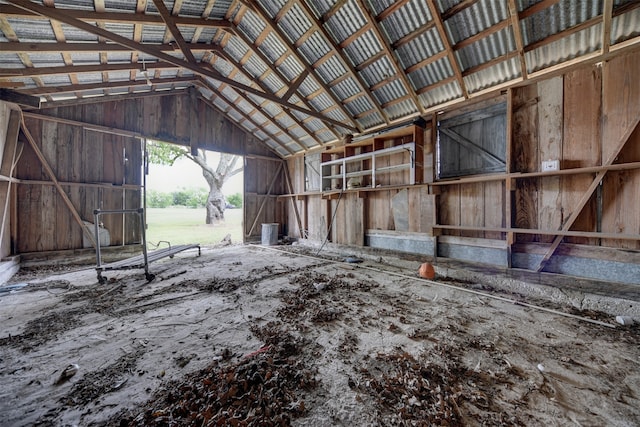 interior space with lofted ceiling