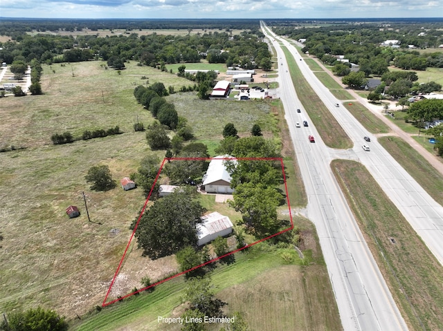 drone / aerial view featuring a rural view