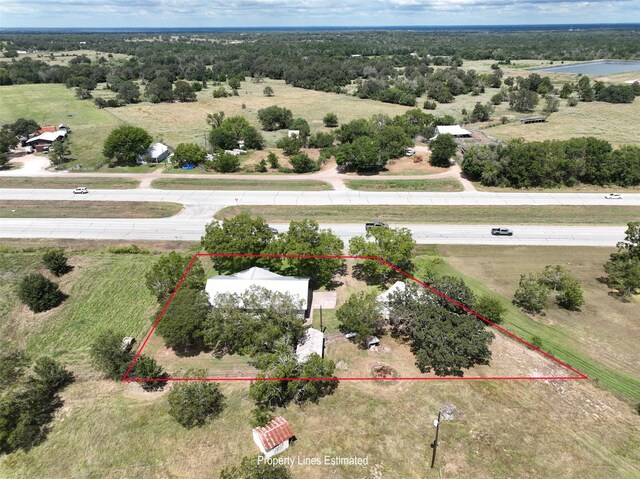 drone / aerial view featuring a rural view