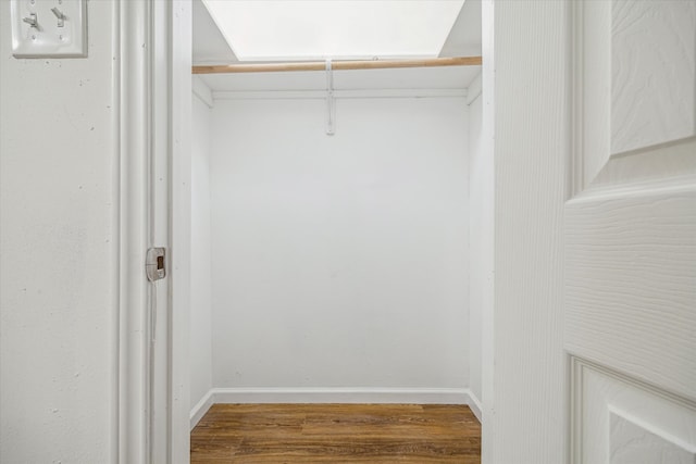 walk in closet featuring wood-type flooring