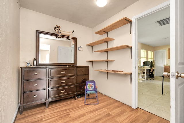 interior space featuring light wood-type flooring