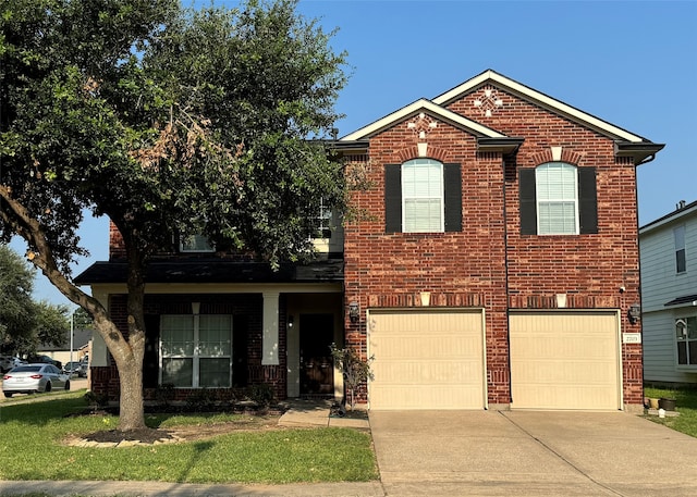 view of property featuring a garage