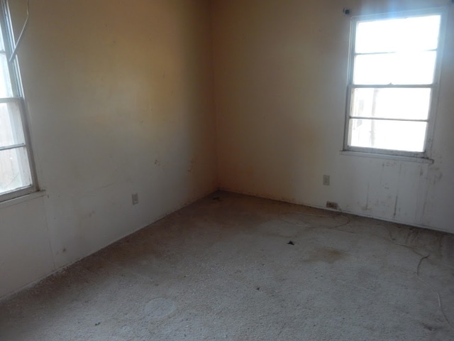 empty room with plenty of natural light and carpet floors