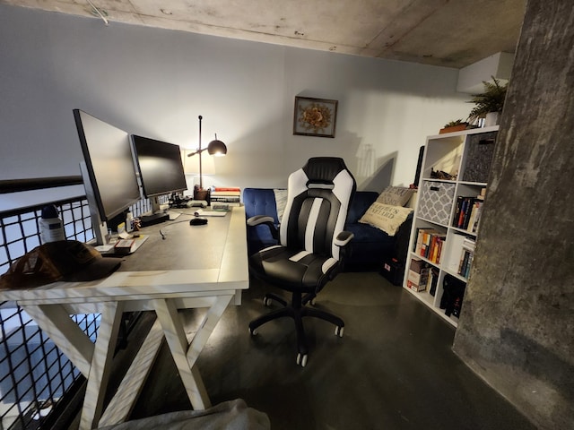 office featuring concrete flooring