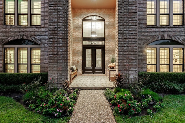 view of exterior entry with french doors