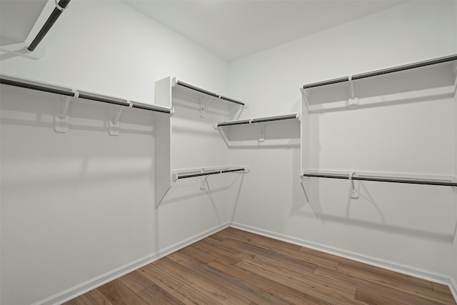 walk in closet featuring hardwood / wood-style flooring