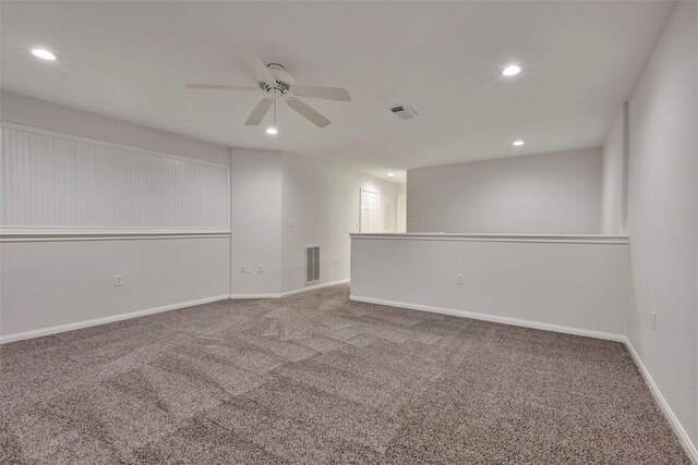770 Hunt Rd Unit 212, Baytown, TX 77521 - spare room featuring visible vents, recessed lighting, a ceiling fan, and carpet flooring