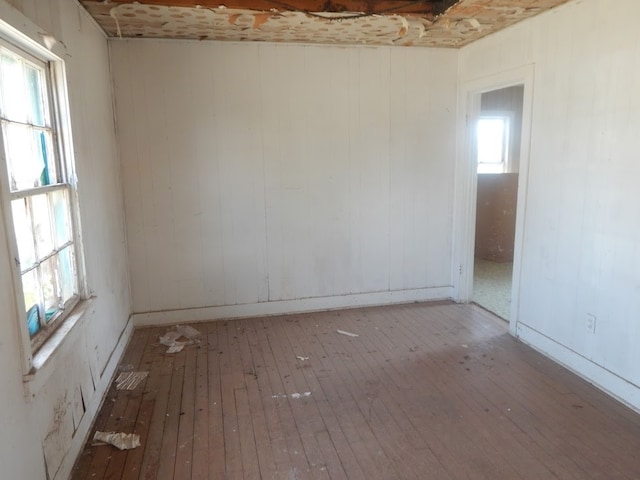 spare room with hardwood / wood-style floors