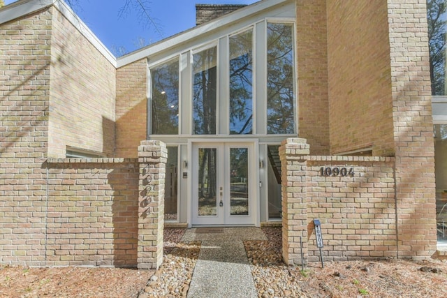 property entrance with french doors