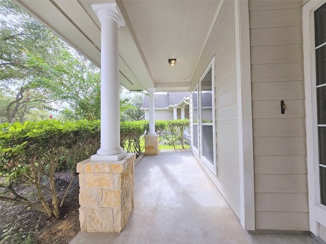 view of patio / terrace featuring covered porch