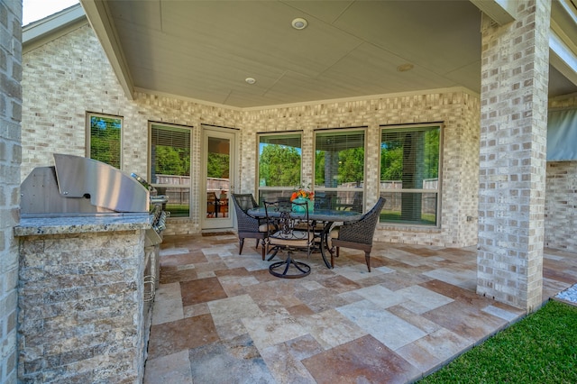 view of patio / terrace with exterior kitchen