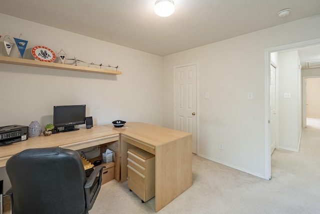 office with light colored carpet